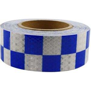 PVC Rooster Reflecterende Riem Generieke Film Verkeersveiligheid Faciliteiten Anti-Collision Warning Stickers (Blauw Wit)