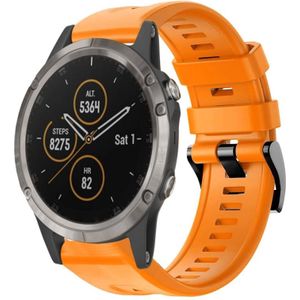 Voor Garmin Fenix 5 metalen gesp effen kleur siliconen horlogeband