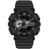 Sanda World Time Luminous Kalender Multifunctionele Mannen Sport Quartz Horloge (3110 All Black)