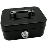 Draagbare metalen veilige kassa spaarpot geldorganizer met sleutel (klein zwart)