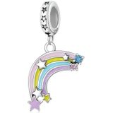 S925 Sterling Silver Fantasy Rainbow Pendant DIY Bracelet Necklace Accessories