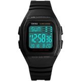 SKMEI 1278 modieuze buiten 50m waterdichte digitale horloge Student Sport Wrist Watch ondersteuning 5 groep Alarm Clocks(Black)