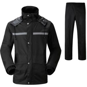 Duurzaam reflecterende motorfiets Split regenjas broek Riding fiets elektrische fiets winddicht waterdicht regen slijtage bij volwassene  grootte: 4XL(Black)