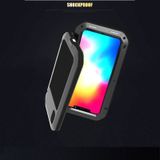 LOVE MEI krachtige stofdicht Shockproof anti-slip metaal + siliconen combinatie Case voor iPhone XS Max(Black)