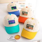 C0465 Letter Borduurpatroon Voorjaar Dunne Kinderen Baseball Cap Cap Zonnebrandcrme  Grootte: 48-52cm (Geel)