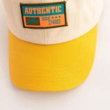 C0465 Letter Borduurpatroon Voorjaar Dunne Kinderen Baseball Cap Cap Zonnebrandcrme  Grootte: 48-52cm (Geel)