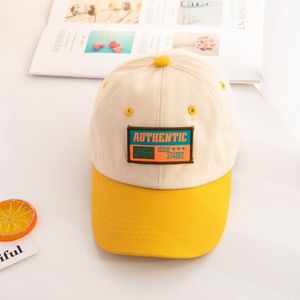 C0465 Letter Borduurpatroon Voorjaar Dunne Kinderen Baseball Cap Cap Zonnebrandcrme  Grootte: 48-52cm (Geel)