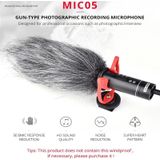 YELANGU YLG9930B MIC05 professioneel interview condensator video shotgun microfoon met 3.5 mm audio kabel voor DSLR & DV camcorder (zwart)