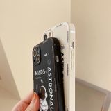 Voor iPhone XR Astronaut patroon siliconen telefoonhoes met rechte rand (Mars Astronaut-zwart)