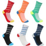 Fietsen sokken mannen vrouwen racefiets sokken outdoor Racing ademend basketbal voetbal sokken (marineblauw)