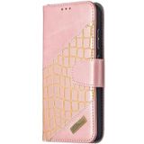 Voor Samsung Galaxy A52 5G bijpassende kleur krokodil textuur horizontale flip pu lederen geval met portemonnee & houder & kaart slots (rose goud)