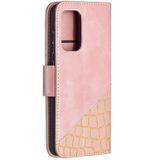 Voor Samsung Galaxy A52 5G bijpassende kleur krokodil textuur horizontale flip pu lederen geval met portemonnee & houder & kaart slots (rose goud)