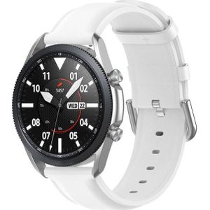 Voor Galaxy Watch 3 41mm ronde staart lederen band  grootte: gratis maat 20mm (wit)