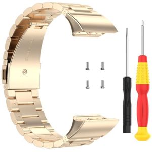 Voor Garmin Forerunner 35 / 30 Universal Three Beads Stainless Steel Replacement Wrist Strap Watchband (Champagne Gold()