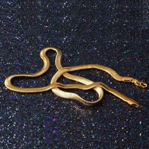 Minimalistische Fashion neutrale platte slang persoonlijkheid Necklace(Gold)