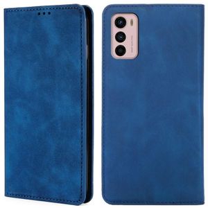 For Motorola Moto G42 4G Skin Feel Magnetic Horizontal Flip Leather Phone Case(Blue)