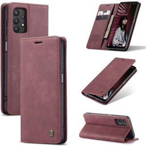 Voor Samsung Galaxy A32 5G CaseMe 013 Multifunctionele Horizontale Flip Lederen Case met Houder & Kaart Slot & Portemonnee (Wijn Rood)