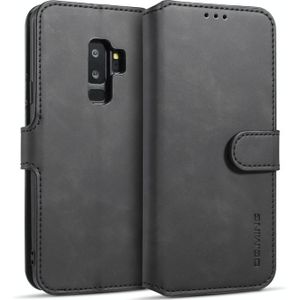 Dg. MING retro olie kant horizontale flip case met houder & kaartsleuven & portemonnee voor Galaxy S9 PLUS (zwart)