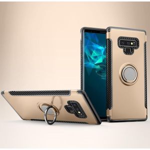 Magnetische Armor Beschermende Case voor Galaxy Note 9  met 360 graden rotatie ring houder (goud)