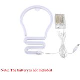 Bulb Neon Light Batterij USB Dual-Power LED Decoratieve modelleerlamp (wit licht)