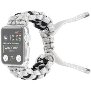 Gevlochten umbrella cord horlogeband voor Apple Watch Series 6 & SE & 5 & 4 44mm / 3 & 2 & 1 42mm(Grijs)