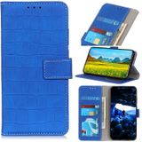 Voor iPhone SE 2020 Crocodile Texture Horizontal Flip Leather Case met Holder & Card Slots & Wallet(Blue)