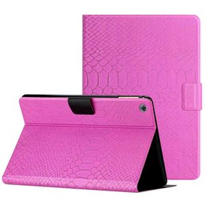 Voor Huawei MatePad T8 effen kleur krokodil textuur lederen tablethoes (roze rood)