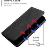 For Samsung Galaxy S21 Ultra 5G Diamond Pattern Splicing Skin Feel Magnetic Horizontal Flip Leather Case with Card Slots & Holder & Wallet(Black)