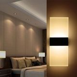 Rechterhoek Zwarte LED Slaapkamer Bed side Wall Balcony Wall Lamp  Grootte:22  11cm (Warm Licht)