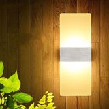 Rechterhoek Zwarte LED Slaapkamer Bed side Wall Balcony Wall Lamp  Grootte:22  11cm (Warm Licht)