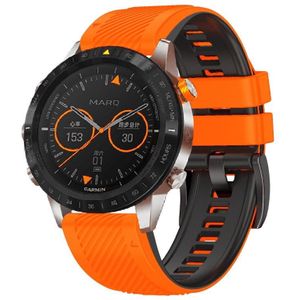 Voor Garmin Fenix 7X Twill tweekleurige siliconen horlogeband met snelle release (oranje zwart)