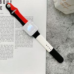 Siliconen kleur matching vervangende horlogebanden voor Apple Watch Series 6 & SE & 5 & 4 40mm / 3 & 2 & 1 38mm (Zwart +Rood+Wit)