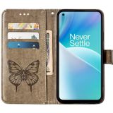 Voor OnePlus Nord 2T 5G 5G Butterfly lederen telefoonhoesje