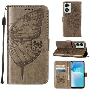 Voor OnePlus Nord 2T 5G 5G Butterfly lederen telefoonhoesje