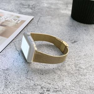 Gesp Stijl Staal Vervanging Strap Horlogeband voor Apple Watch Series 6 & SE & 5 & 4 44mm / 3 & 2 & 1 42mm (Goud)