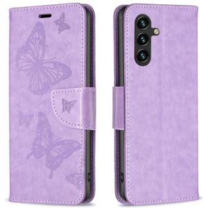 Voor Samsung Galaxy A35 relif twee vlinders patroon lederen telefoonhoes