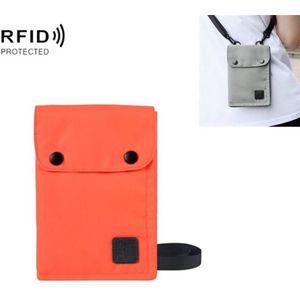 Antimagnetische RFID Opknoping Nek nylon paspoort zak waterdichte opslag Veranderen mobiele telefoon tas (Oranje)