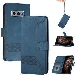 Voor Samsung Galaxy S10e Cubic Skin Feel Flip Leather Telefoon Case (Royal Blue)