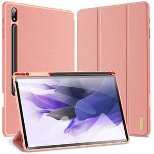 Voor Samsung Galaxy Tab S9+ DUX DUCIS Domo Series Doek Textuur Magnetische Lederen Tablet Case(Roze)
