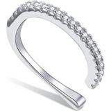 S925 Sterling Zilver Zilver Eenvoudige Oorclip Dames Oorbellen