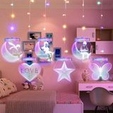 2m Romantic Girl Icicle Lamp Window Decoration Hanging Lamp  Style: Colorful Light