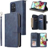 Voor Samsung Galaxy A72 5G Zipper Portemonnee Bag Horizontale Flip PU Lederen Case met Houder & 9 Kaart Slots & Portemonnee & Lanyard & Photo Frame