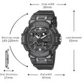 SMAEL 8063 Outdoor elektronisch alarm sporthorloge Double Showed Astronaut Student Watch (zwart zilver)