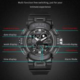 SMAEL 8063 Outdoor elektronisch alarm sporthorloge Double Showed Astronaut Student Watch (zwart zilver)