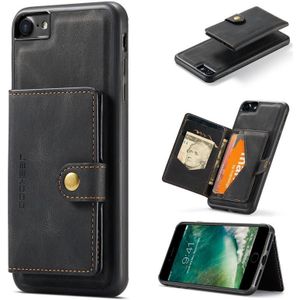 JEEHOOD Retro magnetische afneembare beschermhoes met portemonnee en kaartsleuf en houder voor iPhone SE 2020 & 8 & 7 (zwart)
