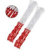 2 paren buiten ronde touw basketbalnet  kleur: 3.0mm polyester (wit rood)