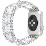 Voor Apple Watch 5 & 4 40mm / 3 & 2 & 1 38mm Pearl Crystal Watchband(Crystal Porcelain White)
