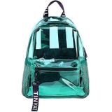 TINYAT T9051 Dames Jelly Bag Waterdichte PVC Transparante Rugzak Strand Reisrugzak (Groen)