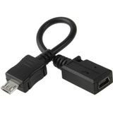 Mini USB vrouwtje naar Micro USB Adapter mannetje kabel  Lengte: 13cm (zwart)