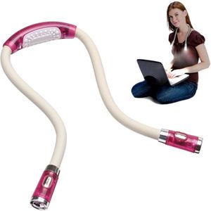 Draagbare U-vormige LED flexibele handsfree knuffel nek lezing boek lamp toorts (roze)